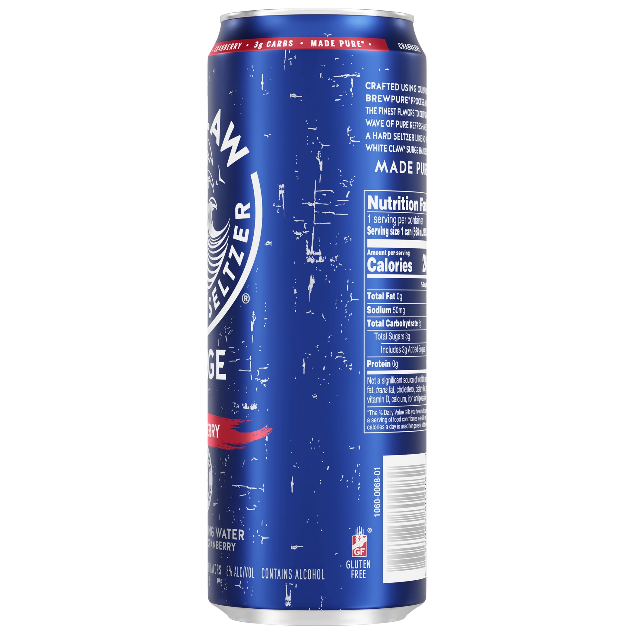 White Claw Surge Hard Seltzer Cranberry, 19.2 fl oz Can, 8% ABV