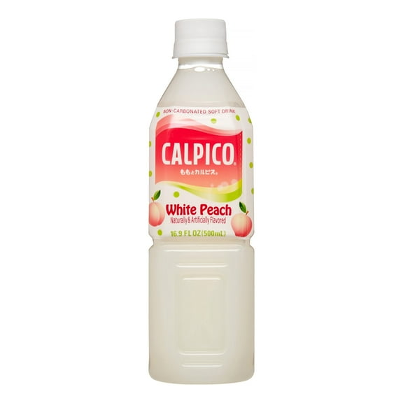 (Pack of 6) Calpico White Peach Flavored-Infused Water, 16.9 fl oz