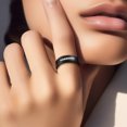 thumbnail image 4 of MomentWish Black Tungsten Rings for Men Moissanite Promise Ring Wedding Band Valentine's Day Birthday Gifts-Size9, 4 of 10