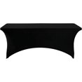 thumbnail image 2 of Jinsinto Table Cover for 6Ft Table Universal Fitted Stretch Tablecloth for Party, Banquet, Wedding and Events-Black, 2 of 5
