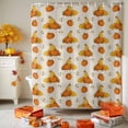 thumbnail image 3 of Shower Curtain 54"W x 78"L Fall Thanksgiving Pumpkins Pattern Linen Fabric Shower Curtains Set with Hooks Water Repellent Bathroom Curtains Machine Washable Bathroom Accessories, 3 of 6