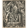 thumbnail image 2 of Wacław Wąsowicz 12x14 Gold Ornate Wood Frame and Double Matted Museum Art Print Titled - Madonna (1920), 2 of 4