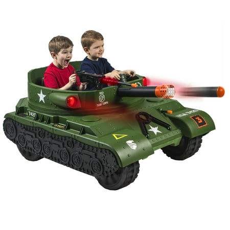 NEW WALMART EXCLUSIVE 24 Volt Thunder Tank Ride-On With Working Cannon and Rotating Turret!