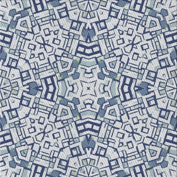 Ahgly Company Indoor Square Patterned Platinum Gray Novelty Area Rugs, 3' Square