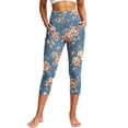 thumbnail image 3 of TaTaai Womens Printed Slim Fit Capri Leggings Yoga Pants with Pockets High Waist Stretchy Trousers for Daily Gym, 3 of 8