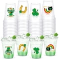 thumbnail image 4 of 60 Pcs St. Patrick's Day Drinking Cups, 12 oz, Plastic, Clear, Disposable, Green, Shamrock, for Party Decoration Supplies$$Home Decor, Kitchen, & Other, 4 of 10