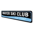 thumbnail image 4 of Ski Club Est Date Aluminum Metal Decor Sign - 4x18 inches, 4 of 4