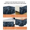 thumbnail image 5 of Abstract Marble Texture Bed Skirt King Size 16" Drop Deep Blue Gold Crack Art Ruffled Wrap Around Bed Skirts Adjustable Elastic Bedskirt Dust Ruffle for King Size Bed, 5 of 7