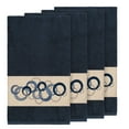 thumbnail image 2 of Authentic Hotel and Spa  Turkish Cotton Circles Embroidered Teal Blue 4-piece Bath Towel Set, 2 of 3