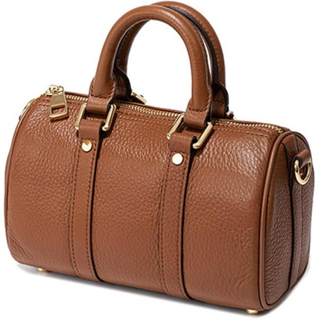 XiaoBanDeng Women s Top Handle Satchel Bag Genuine Leather Designer Boston Bag Classic Crossbody Shoulder Bag Retro Handbag Purse