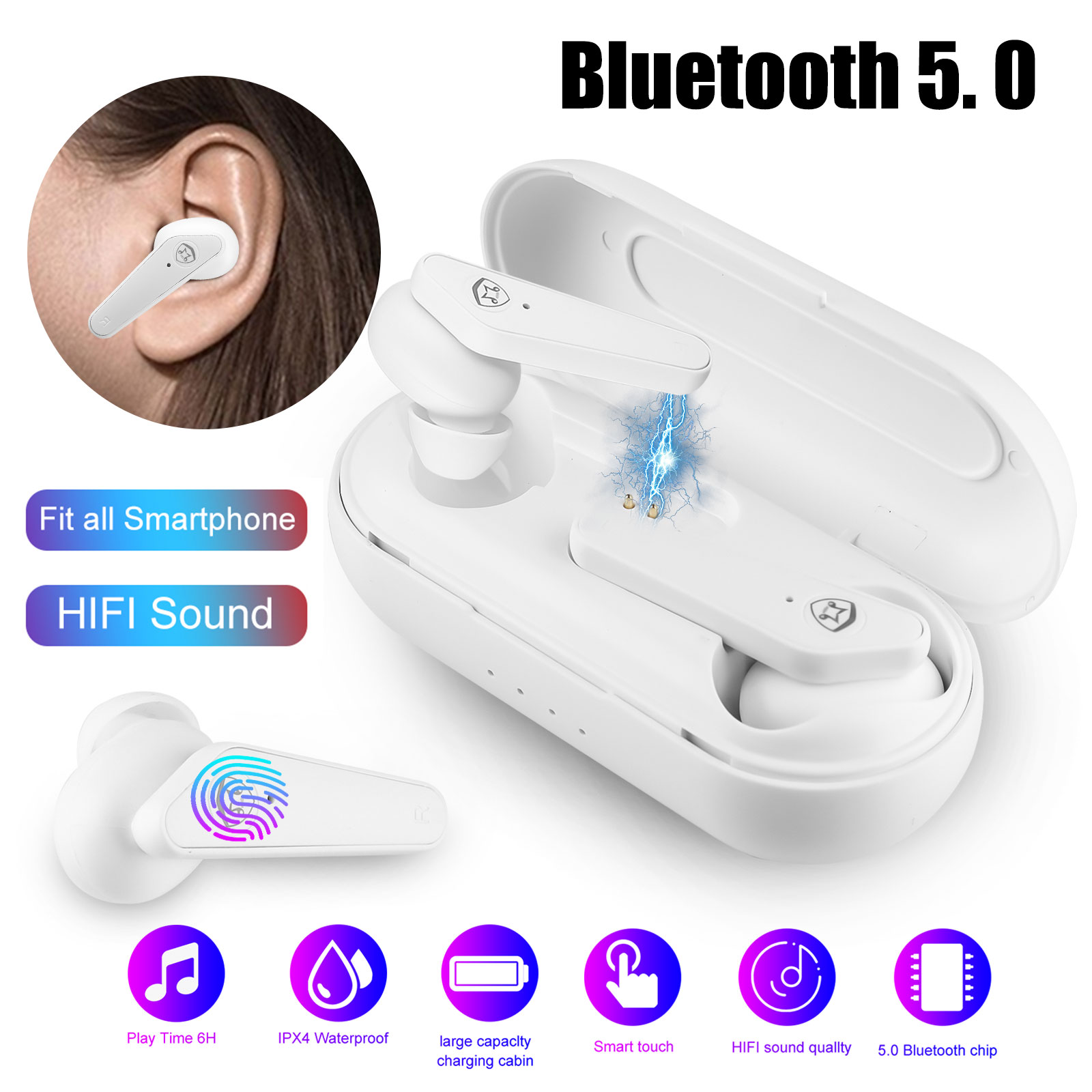 Bluetooth Wireless Earbuds, True Wireless Bluetooth Headphones with