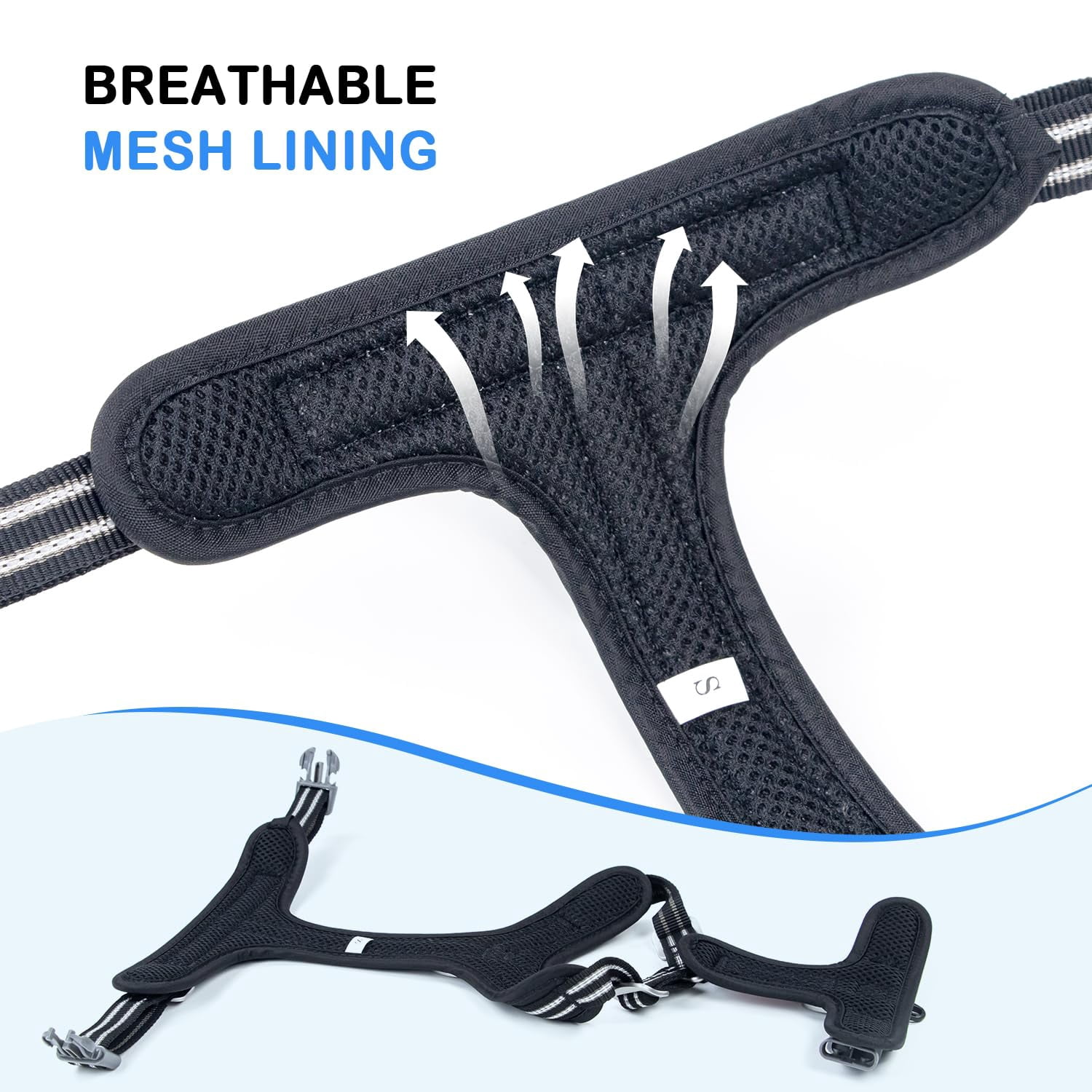 No Pull Dog Harness - Adjustable Reflective Vest With Metal Snap  Soft Breathable Mesh Choke Puppy Easy To Put On & Take Off (black X-small)