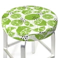 thumbnail image 3 of Bingfone Green Various Lemons Padded Round Bar Stool Cover Cushion with Elastic Fabric Round Chair Seat - Green Various Lemons, 3 of 7