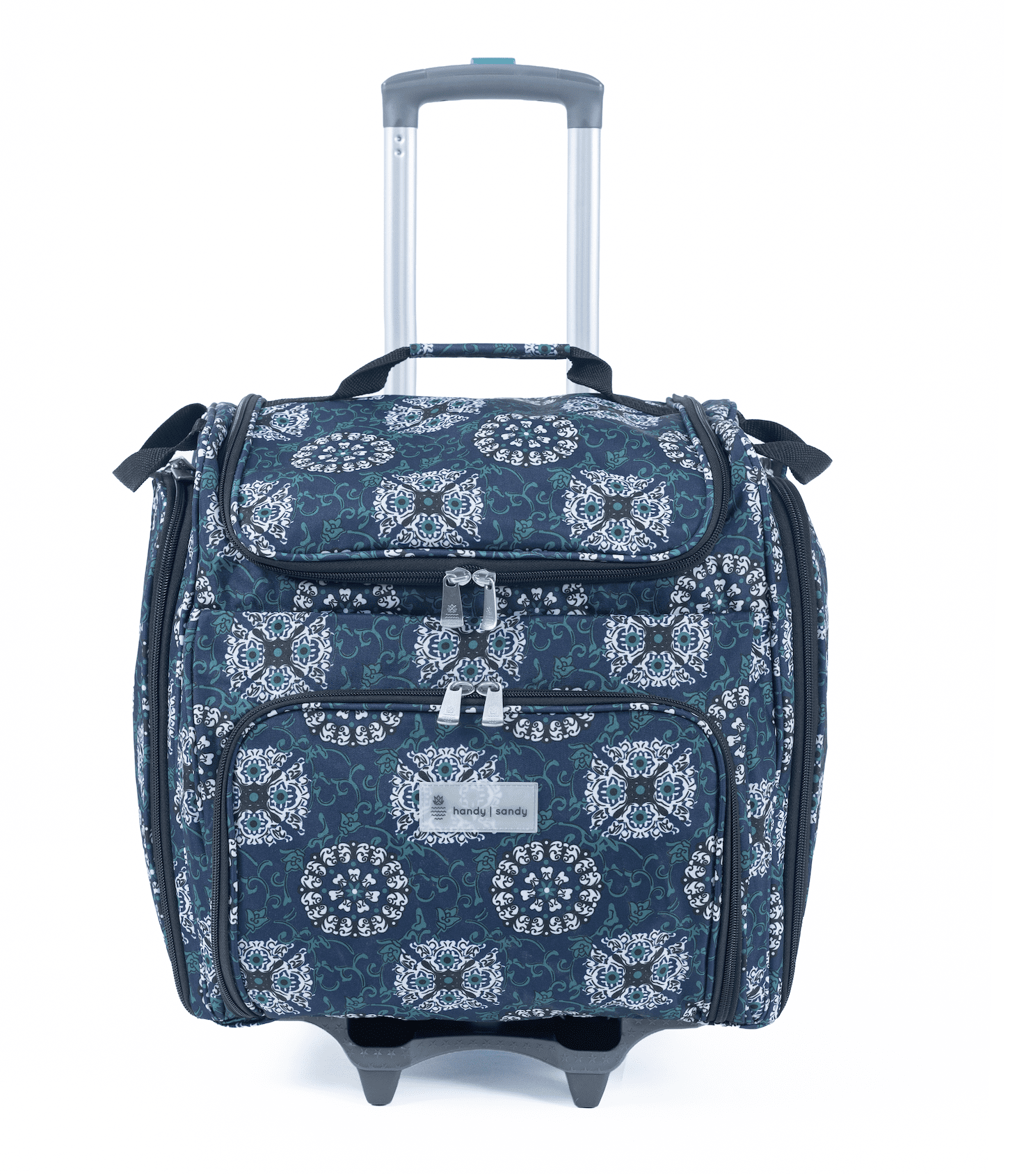 Handy Sandy Crafter’s Tote Bag Organizer, Storage Bag for Craft Supply, and Scrapbooking Carrier w/Handle and Wheels-Blue MD