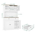 thumbnail image 4 of Homfa 71'' Kitchen Pantry Buffet Hutch, Freestanding Storage Cabinet with Countertop & Adjustable Shelves, Food Cupboard with Doors and Drawers, White, 4 of 8
