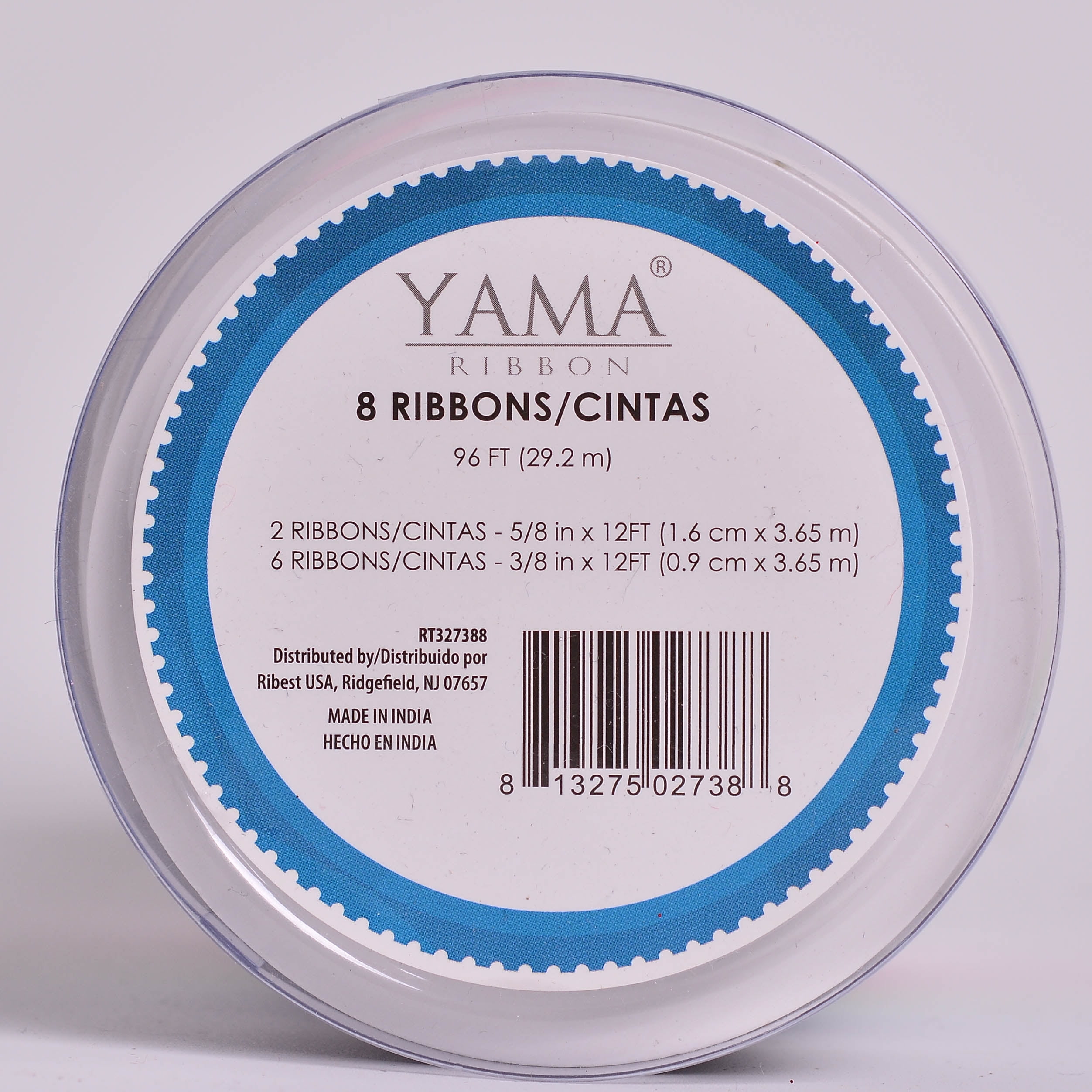 Yama Ribbon, Rainbow Colors Ribbon Tower, 8 Unique Single Face Satin Ribbons, 96 feet