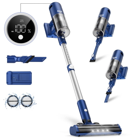 INSE Lightweight Cordless Vacuum with 30Kpa Powerful Suction & 60 Mins Runtime for Carpet, Pet Hair, Hardwood Floors, V120S