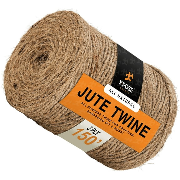 Xpose Safety Jute Twine 3 Ply - 50 ft, Natural Jute Twine for Wrapping, and Decorative Projects