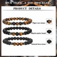 thumbnail image 2 of 3-6 Pcs Iave 8mm Bracelet Perlé pour Hommes Femmes Bracelet en Pierre Naturelle Mala, 2 of 5