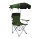 thumbnail image 3 of Silla de camping con dosel, silla plegable resistente con portavasos, práctica silla de playa con reposabrazos para dibujar, hacer senderismo y patio Verde, 3 of 8