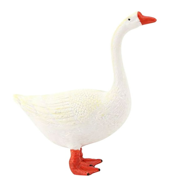SOPOTUTU White Goose Figurine Decorative Desktop Ornament Home Decor Plastic Craft Sculpture