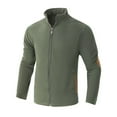 thumbnail image 5 of Lmnyox Zip Up Jacket for Men Casual Fashion Long Sleeve Stand Collar Jacket Solid Classic Texture Jacket, 5 of 7