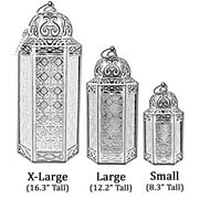 Moroccan Candle Lantern Decorative Set of 3 for Floor, Ramadan Decorations, Indoor Home Decor, Outdoor Patio or Porch, Weddings, White