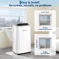 thumbnail image 7 of Aprafie 14,000 BTU Portable Air Conditioner wth Remote Control & LED Touch Panel, Window Kit, Cools up to 750 Sq.ft, 115V, White/Gray, 7 of 7