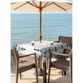 thumbnail image 3 of Outdoor Tablecloths with Umbrella Hole & Zipper, Black White Boho 60x60 Inch Square Tablecloths, Vintage Ethnic Tribe Abstract Art Retro Waterproof Table Cloth, Patio/Pool/Picnic Table Covers, 3 of 8