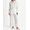 White, variant on Amzcrzy Two Piece Sets for Women 2026 Solid Color Spring Outfits V Neck Button Down Shirt with Roll Tab Sleeves Wide Leg Pants Lounge Sets with Pockets Dressy Casual Loungewear Sets Orange 5XL