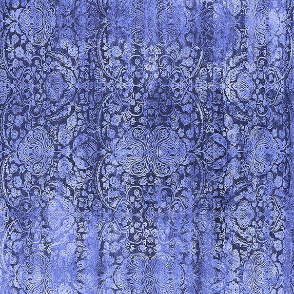 Ahgly Company Indoor Square Oriental Blue Industrial Area Rugs, 6' Square