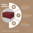 thumbnail image 4 of GHSDFBB Super Stretch Rectangle Ottoman Slipcover Oversized Soft Spandex Jacquard Small Ottoman Covers Square Footstool Slipcover Storage with Elastic Bottom for Living Room (X Large, Wine Red), 4 of 7