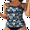 Navy Printed, variant on Women's High Neck Tankini Tops Built-in Bra Only Tummy Control Swimsuit Tops Ruched Swim Tops Without Bottoms