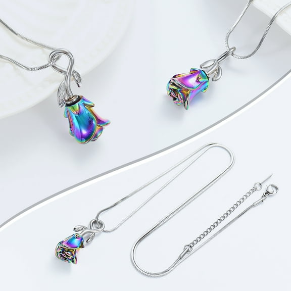 Rose Cutt Cremation Pendant Small Urns For Ashes Keepsake Urn Necklace Men Women Memorial Mini Urns