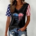 thumbnail image 2 of Women's 250 Anniversary USA Shirt 250th Anniversary USA Shirt V Neck American Flag Patriotic 4th of July Shirts, 2 of 5