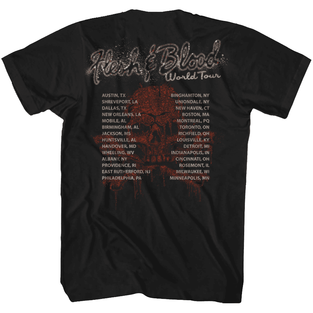 Poison Flesh & Blood World Tour Black Adult T-Shirt