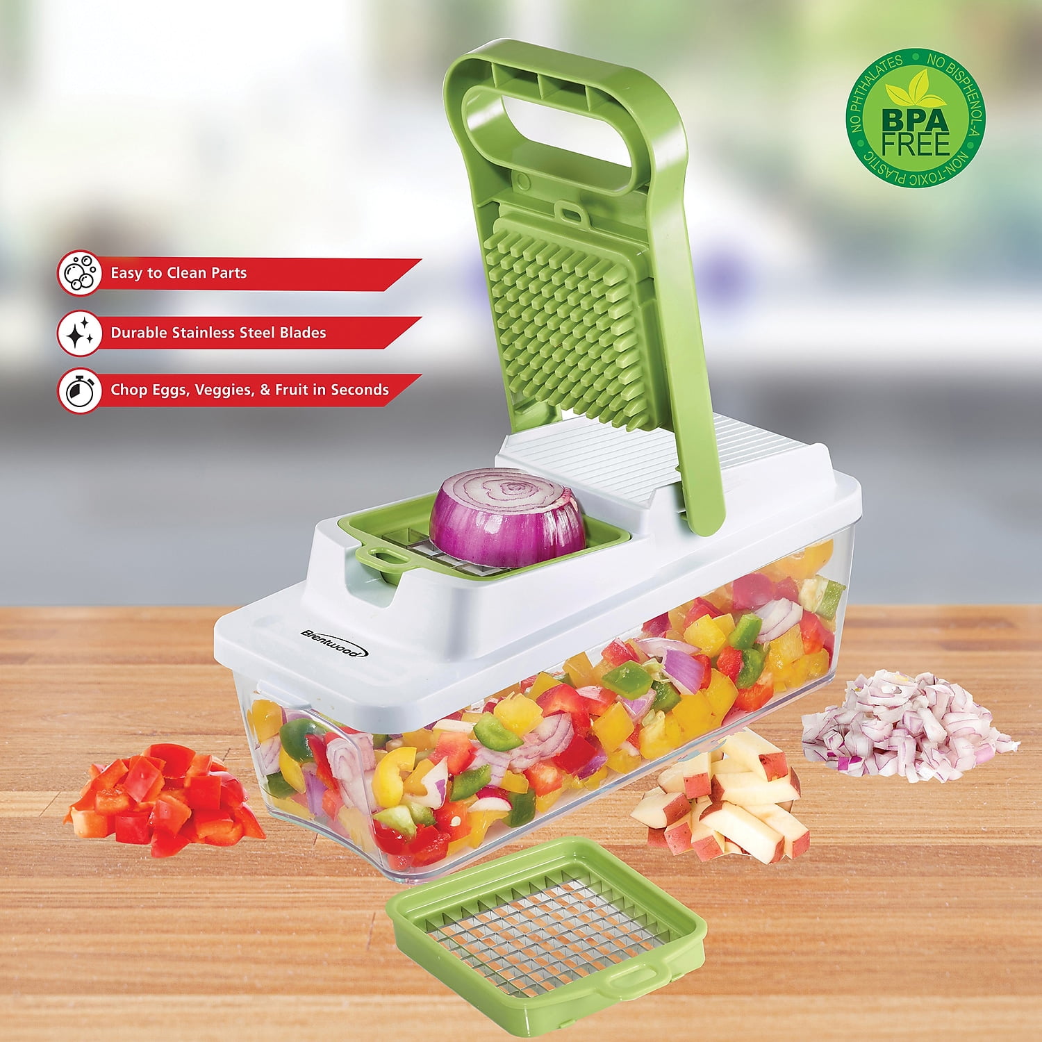 Food Chopper & Vegetable Dicer w/ 6.3 Cup Storage Container - On