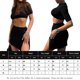 thumbnail image 2 of Falda Conjunto de falda corta de 2 piezas para mujer, cuello redondo, ombligo expuesto, abertura lateral, traje de vacaciones Ygjytge Negro S para Mujer, 2 of 6