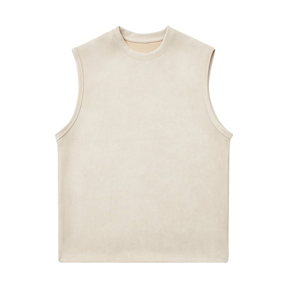 pstuiky Camiseta sin mangas para hombre, Camiseta sin mangas vintage de color liso para hombre, estilo casual, deportiva, transpirable, con cuello redondo Camisas para hombres m