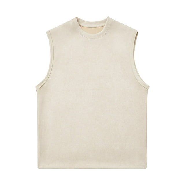 Funicet Débardeur pour Homme Vintage Uni Décontracté Entraînement Physique Sport Perméabilité Col Rond