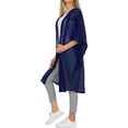 thumbnail image 3 of HAPPY BAY Women's Chiffon Solid Sheer Beach Button Down Kimonos Swimsuit Cover up Casual Summer Kimono Beachwear Duster Cardigans for Women 2X-3X Navy, Plain, 3 of 4