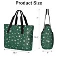 thumbnail image 3 of Tote Bag for Women - Green Christmas Snowflake Pattern Shoulder Bag - Large Utility Work Duffle Bag with Zipper Handbag for Travel, Work, Sprots, 3 of 5