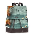 thumbnail image 1 of Disketp Paper Fox Crow Fantasy Mochila de Cuero para Mujer, Bolso de Espalda Antirrobo con Estilo para Viaje, Trabajo y Uso Diario, 1 of 4