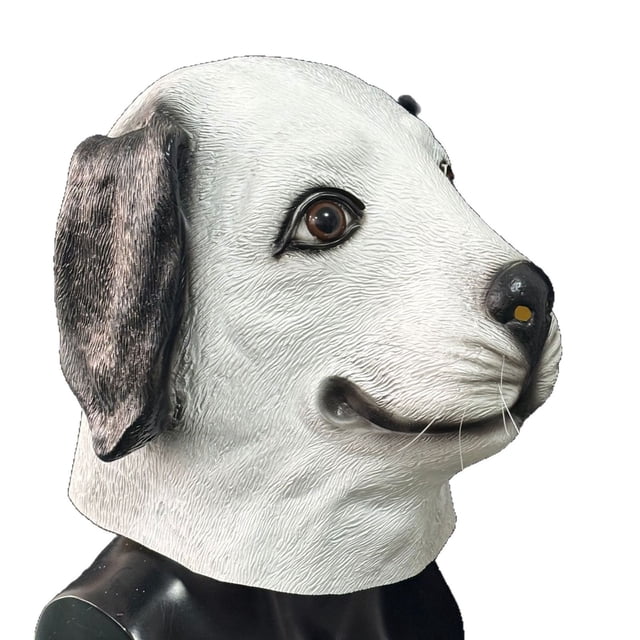 Máscara realista de perro blanco de resina para cosplay de Halloween