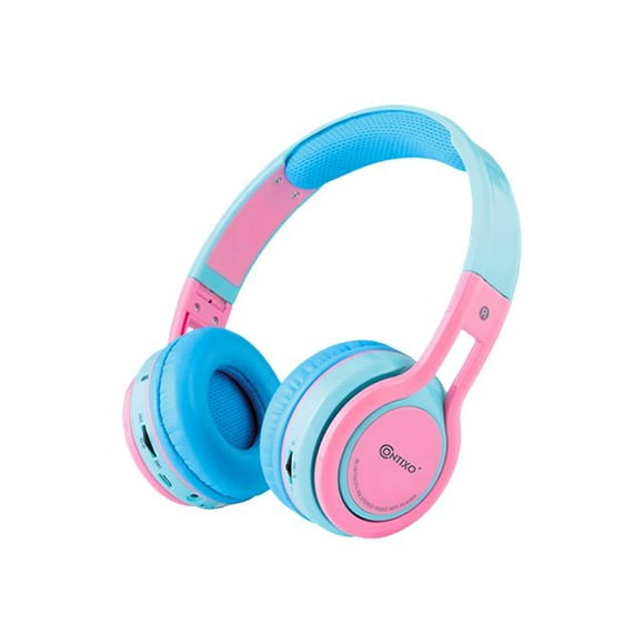 Contixo KB-2600 - Casque avec Micro - on-ear - Bluetooth - Sans Fil - Bleu, Rose