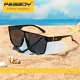 thumbnail image 6 of FEISEDY Fashion Flat Top Sunglasses Trendy Oversized Square Shades Women Men UV400 B2996, 6 of 7