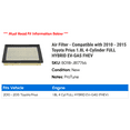 thumbnail image 2 of Air Filter - Compatible with 2010 - 2015 Toyota Prius 1.8L 4-Cylinder FULL HYBRID EV-GAS FHEV 2011 2012 2013 2014, 2 of 2