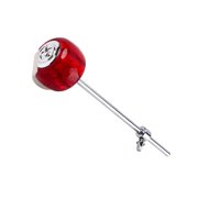 Luxshiny Bass Drum Hammer Red Felt Metal Durable Sturdy Percussion Accessory