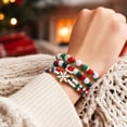 thumbnail image 4 of OAVQHLG3B Christmas Bracelets for Women, Snowflake Santa Claus Christmas Tree Festive Beaded Bracelets Stackable Stretch Friendship Bracelets, 4 of 5