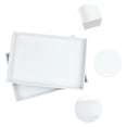 thumbnail image 3 of Unique Bargains 2 Stackable PU Leather Jewelry Boxes Organizer Tray with Removable Divider White Flat Tray, 3 of 6